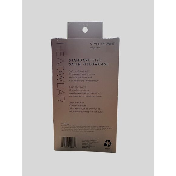 Headwear Satin Pillow Case Standard Size Style 121-WHT 260122 - Picture 4 of 5